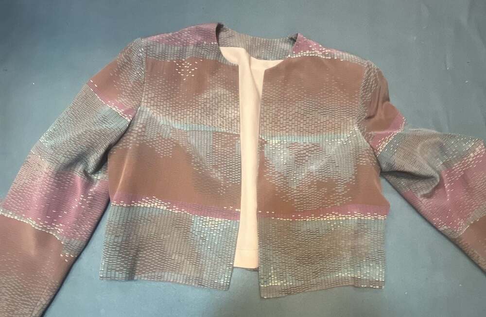 Ellen Tracy Vintage Two-Piece Skirt and Jacket Set Abstract Pattern size 8 - Picture 6 of 10